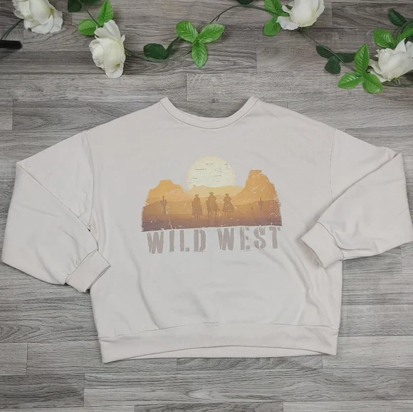 12PM Graphic Wild West Crew Neck Sweatshirt
